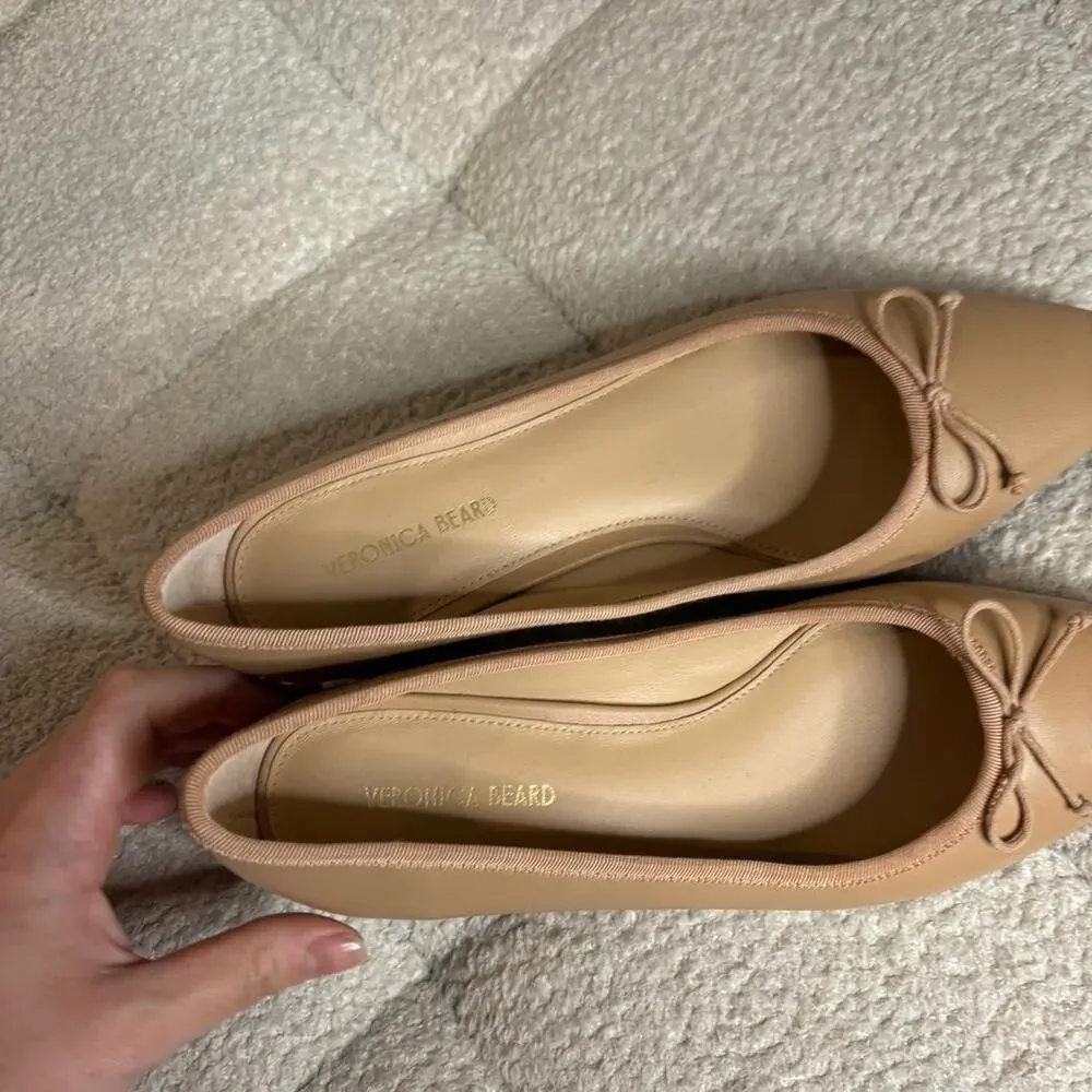 NEW Veronica Beard Catherine Leather Bow Ballet Flats